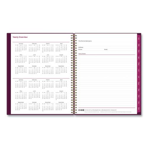 Gili Weekly/Monthly Planner, Gili Jewel Tone Artwork, 11 x 8.5, Plum Cover, 12-Month (Jan to Dec): 2024. Picture 5