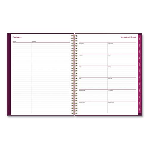 Gili Weekly/Monthly Planner, Gili Jewel Tone Artwork, 11 x 8.5, Plum Cover, 12-Month (Jan to Dec): 2024. Picture 6