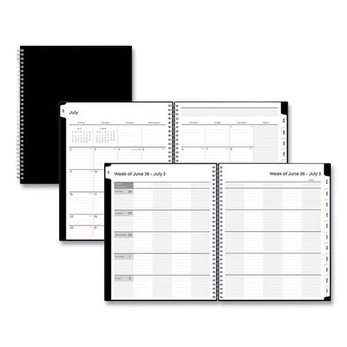 Teacher's Solid Black Weekly/Monthly Lesson Planner, 2024 to 2025, Nine Classes, Black Cover, (144) 11 x 8.5 Pages. Picture 1