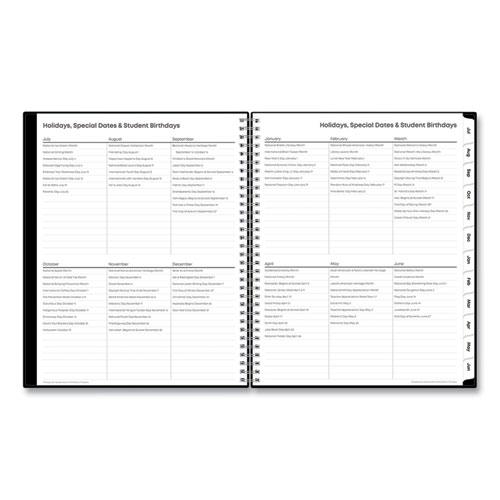 Teacher's Solid Black Weekly/Monthly Lesson Planner, 2024 to 2025, Nine Classes, Black Cover, (144) 11 x 8.5 Pages. Picture 6