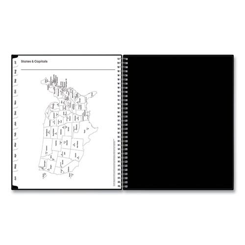 Teacher's Solid Black Weekly/Monthly Lesson Planner, 2024 to 2025, Nine Classes, Black Cover, (144) 11 x 8.5 Pages. Picture 10