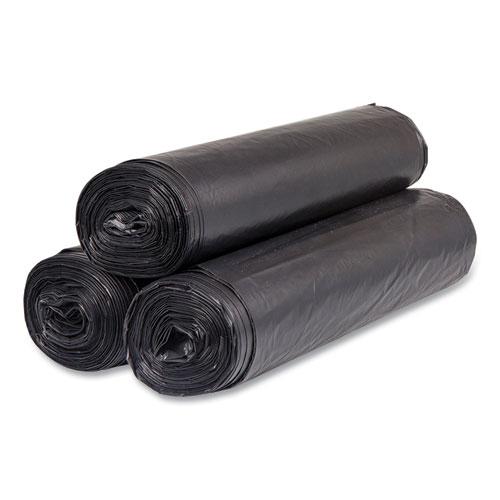 High-Density Commercial Can Liners, 60 gal, 22 mic, 43" x 48", Black, 25 Bags/Roll, 6 Interleaved Rolls/Carton. Picture 2