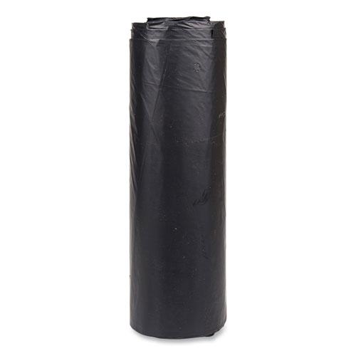 High-Density Commercial Can Liners, 60 gal, 22 mic, 43" x 48", Black, 25 Bags/Roll, 6 Interleaved Rolls/Carton. Picture 3