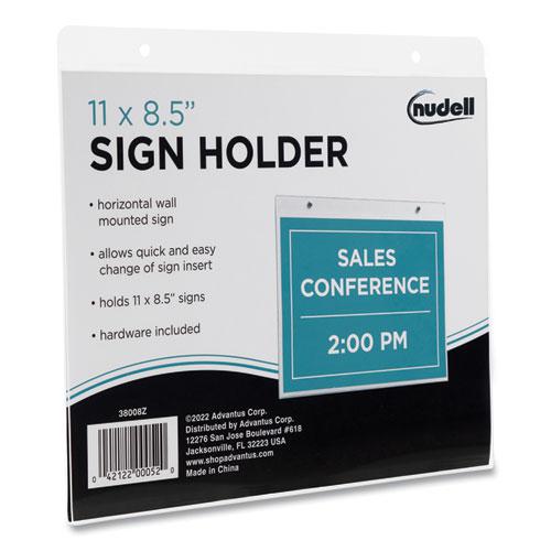 Clear Plastic Horizontal-Orientation Wall Sign Holder with Mounting Screws, Quick-Change Insert System, 11 x 8.5 Insert. Picture 3