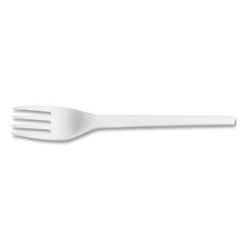 White CPLA Cutlery, Fork, 1,000/Carton. Picture 1