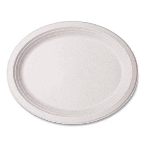 Nourish Molded Fiber Tableware, Platter, 8 x 10 x 1, White, 500/Carton. Picture 1