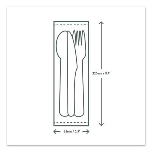 Cutlery Kits, Fork/Knife/Spoon/Napkin, White, 250/Carton. Picture 6