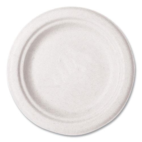 Molded Fiber Tableware, Plate, 6" Diameter, White, 1,000/Carton. Picture 1