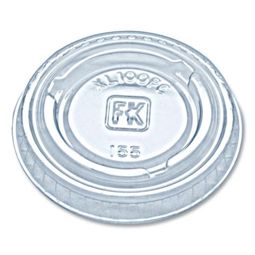 Portion Cup Lids, Fits 0.75 oz to 1 oz Portion Cups, Clear, 2,500/Carton. Picture 1