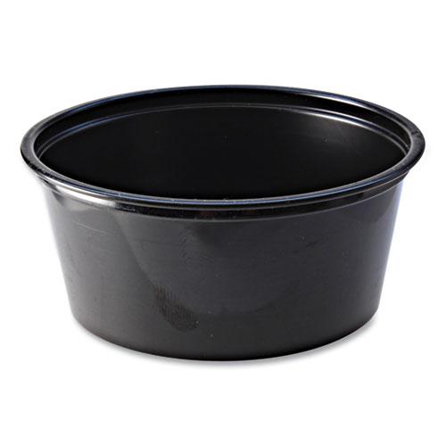 Portion Cups, 3.25 oz, Black, 125/Sleeve, 20 Sleeves/Carton. Picture 1