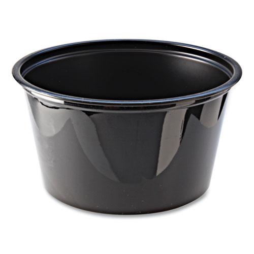 Portion Cups, 4 oz, Black, 125/Sleeve, 20 Sleeves/Carton. Picture 1