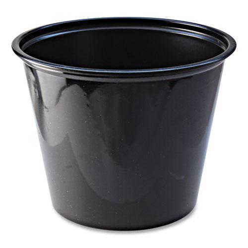 Portion Cups, 5.5 oz, Black, 125/Sleeve, 20 Sleeves/Carton. Picture 1