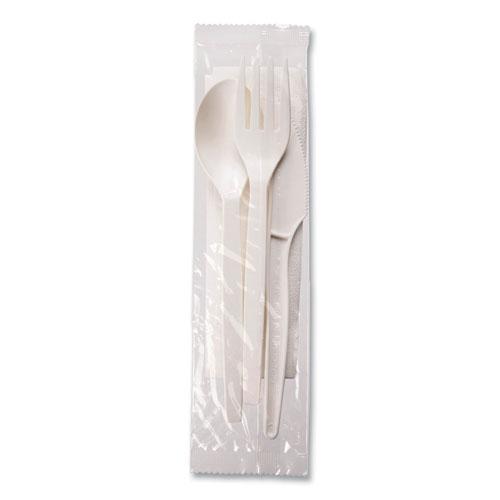 EcoSense Renewable PSM Wrapped Cutlery Kit, White, 250/Carton. Picture 1
