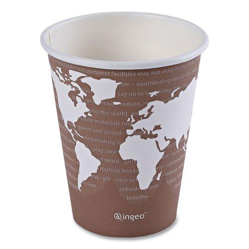 World Art Renewable and Compostable Hot Cups, 8 oz, Plum, 50/Pack. Picture 1