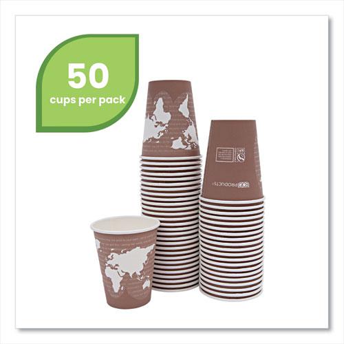 World Art Renewable and Compostable Hot Cups, 8 oz, Plum, 50/Pack. Picture 2