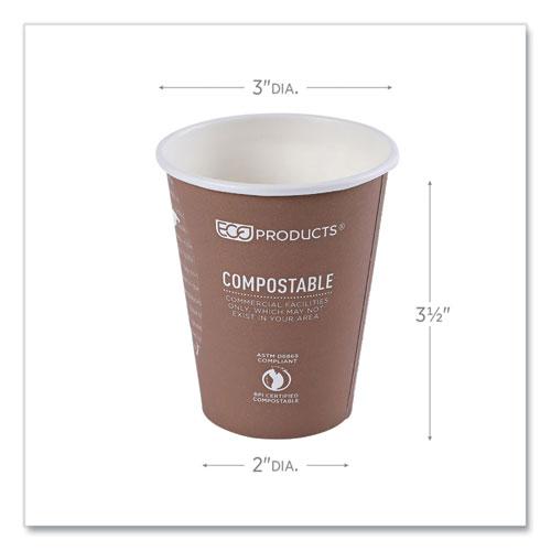 World Art Renewable and Compostable Hot Cups, 8 oz, Plum, 50/Pack. Picture 3