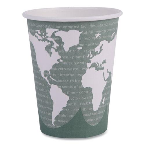 World Art Renewable and Compostable Hot Cups, 12 oz, Gray, 50/Pack. Picture 1