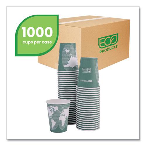 World Art Renewable and Compostable Hot Cups, 12 oz, Gray, 50/Pack. Picture 2