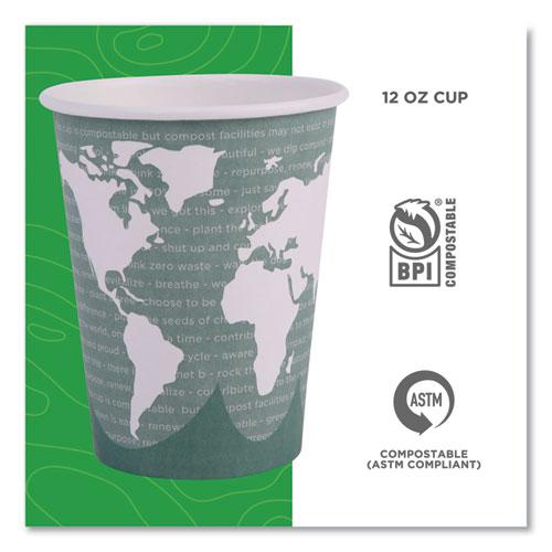 World Art Renewable and Compostable Hot Cups, 12 oz, Gray, 50/Pack. Picture 4