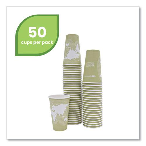 World Art Renewable and Compostable Hot Cups, 16 oz, Moss, 50/Pack. Picture 2