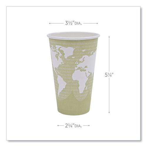 World Art Renewable and Compostable Hot Cups, 16 oz, Moss, 50/Pack. Picture 3