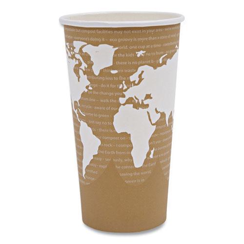 World Art Renewable and Compostable Hot Cups, 20 oz, 50/Pack, 20 Packs/Carton. Picture 1