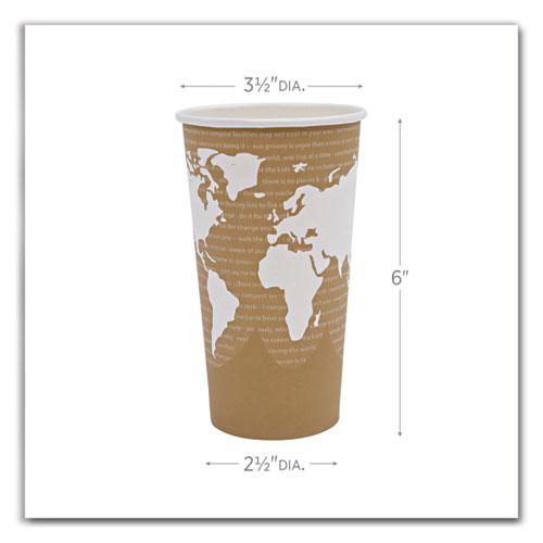 World Art Renewable and Compostable Hot Cups, 20 oz, 50/Pack, 20 Packs/Carton. Picture 3