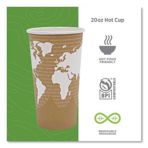 World Art Renewable and Compostable Hot Cups, 20 oz, 50/Pack, 20 Packs/Carton. Picture 4