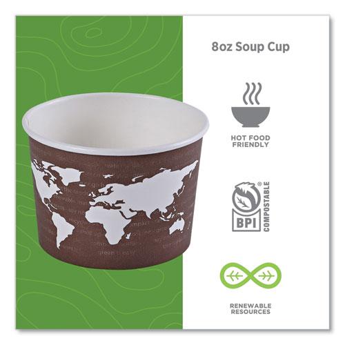 World Art Renewable and Compostable Food Container, 8 oz, 3.04 Diameter x 2.3 h, Brown, Paper, 50/Pack, 20 Packs/Carton. Picture 4