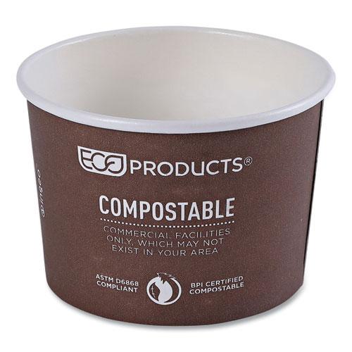 World Art Renewable and Compostable Food Container, 8 oz, 3.04 Diameter x 2.3 h, Brown, Paper, 50/Pack, 20 Packs/Carton. Picture 6