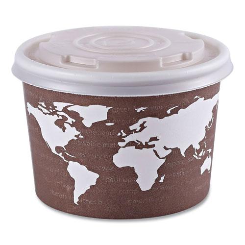 World Art Renewable and Compostable Food Container, 8 oz, 3.04 Diameter x 2.3 h, Brown, Paper, 50/Pack, 20 Packs/Carton. Picture 7