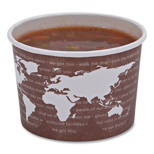 World Art Renewable and Compostable Food Container, 8 oz, 3.04 Diameter x 2.3 h, Brown, Paper, 50/Pack, 20 Packs/Carton. Picture 8