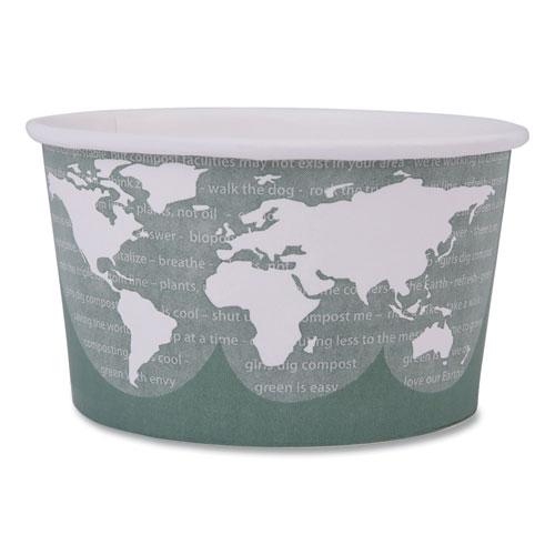 World Art Renewable and Compostable Food Container, 12 oz, 4.05 Diameter x 2.5 h, Green, Paper, 25/Pack, 20 Packs/Carton. Picture 1