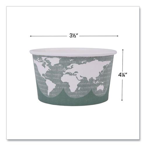World Art Renewable and Compostable Food Container, 12 oz, 4.05 Diameter x 2.5 h, Green, Paper, 25/Pack, 20 Packs/Carton. Picture 3