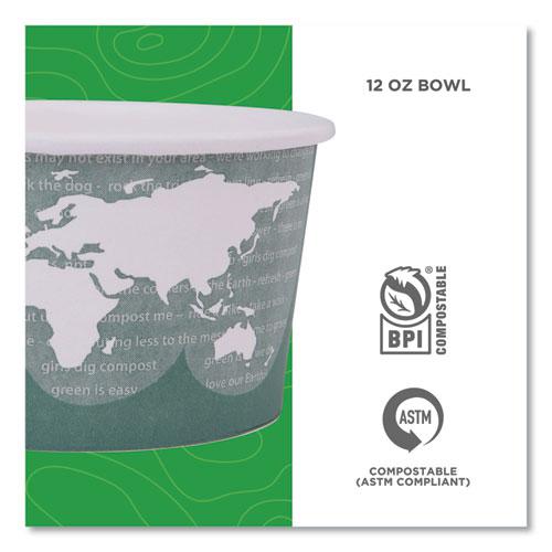 World Art Renewable and Compostable Food Container, 12 oz, 4.05 Diameter x 2.5 h, Green, Paper, 25/Pack, 20 Packs/Carton. Picture 4