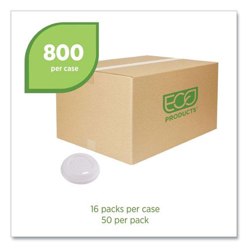 EcoLid Renewable/Compostable Hot Cup Lids, PLA, Fits 8 oz Hot Cups, 50/Packs, 16 Packs/Carton. Picture 2