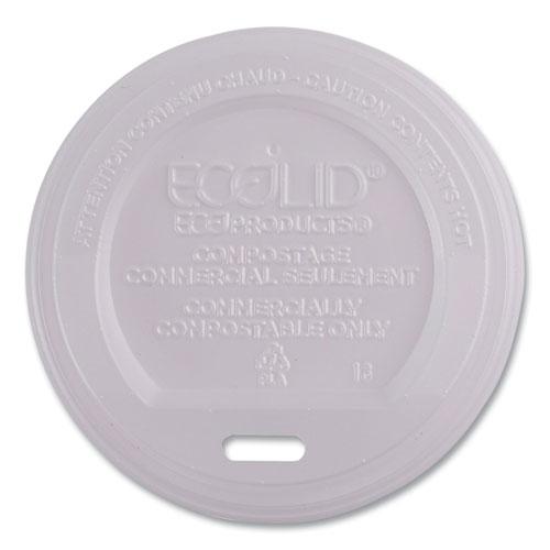 EcoLid Renewable/Compostable Hot Cup Lids, PLA, Fits 8 oz Hot Cups, 50/Packs, 16 Packs/Carton. Picture 6
