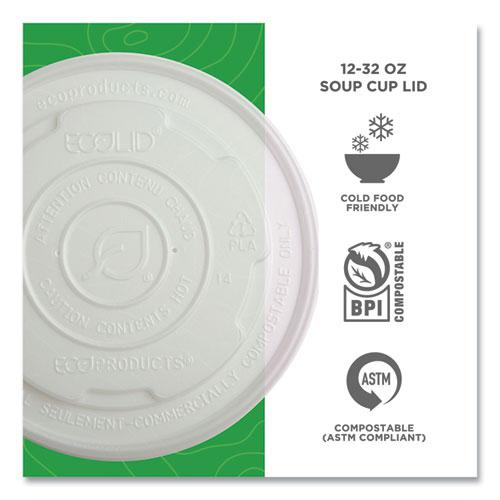 World Art PLA-Laminated Soup Container Lids for 12 oz, 16 oz, 32 oz, White, Plastic, 50/Pack, 10 Packs/Carton. Picture 3