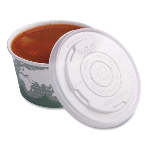 World Art PLA-Laminated Soup Container Lids for 12 oz, 16 oz, 32 oz, White, Plastic, 50/Pack, 10 Packs/Carton. Picture 6