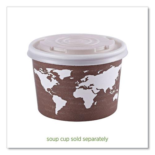 World Art PLA-Laminated Soup Container Lids, Fits 8 oz Sizes, Translucent, Plastic, 50/Pack, 20 Packs/Carton. Picture 7