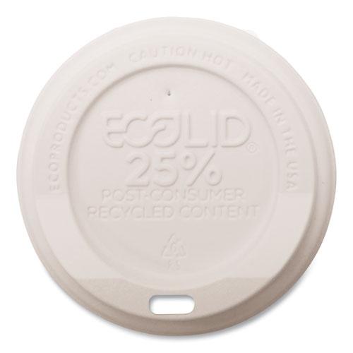 EcoLid 25% Recycled Content Hot Cup Lid, White, Fits 8 oz Hot Cups, 100/Pack, 10 Packs/Carton. Picture 1