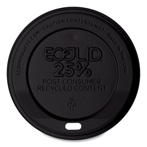 EcoLid 25% Recycled Content Hot Cup Lid, Black, Fits 10 oz to 20 oz Cups, 100/Pack, 10 Packs/Carton. Picture 2