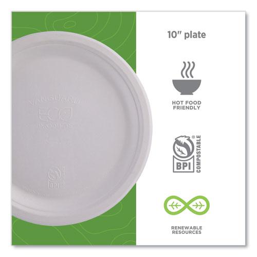 Renewable Sugarcane Plates, 10" dia, Natural White, 500/Carton. Picture 5