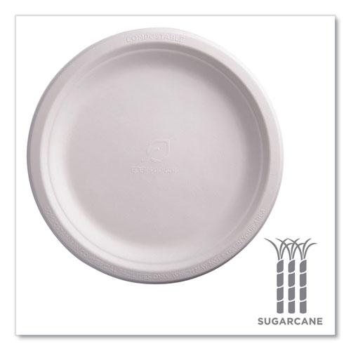Renewable Sugarcane Plates, 9" dia, Natural White, 500/Carton. Picture 4