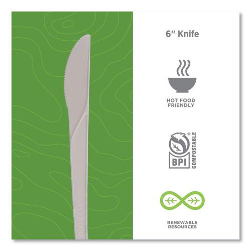 Plantware Compostable Cutlery, Knife, 6", White, 1,000/Carton. Picture 3