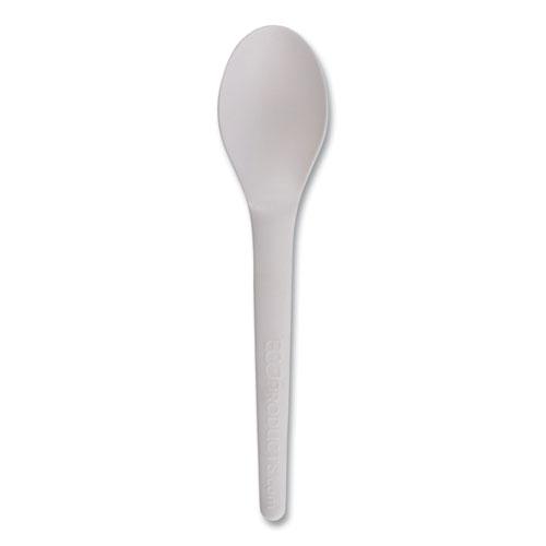 Plantware Compostable Cutlery, Spoon, 6", White, 1,000/Carton. Picture 1