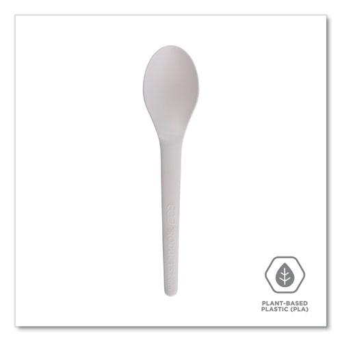 Plantware Compostable Cutlery, Spoon, 6", White, 1,000/Carton. Picture 4