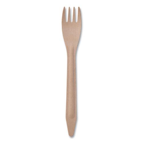 Wood Cutlery, Fork, Natural, 500/Carton. Picture 1