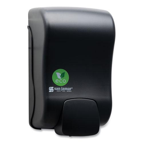 ecoLogic Rely Manual Foam Soap and Sanitizer Dispenser, 900 mL, 5,5 x 4,5 x 9.25, Black. Picture 3