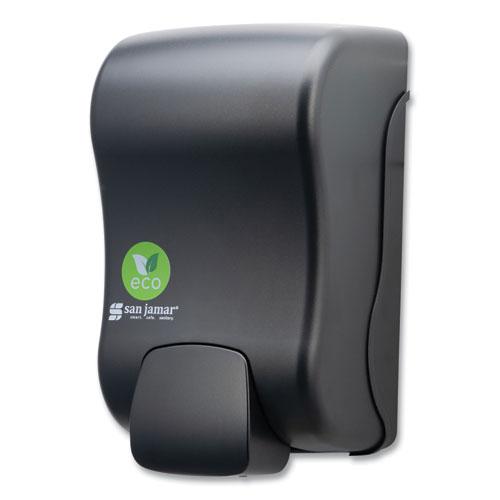 ecoLogic Rely Manual Foam Soap and Sanitizer Dispenser, 900 mL, 5,5 x 4,5 x 9.25, Black. Picture 4